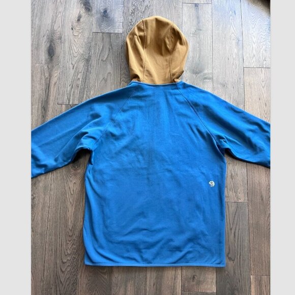 Mountain Hardwear Norse Peak Full-Zip Hoodie Size M Blue Tan Fleece Jacket - Picture 4 of 9